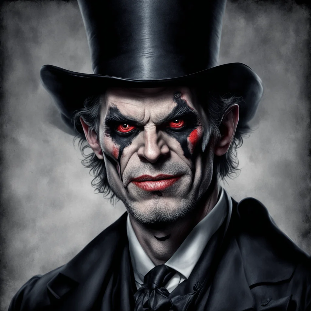 western man menacing portrait bright eyes vampire top hat facial tatoos amazing awesome portrait 2