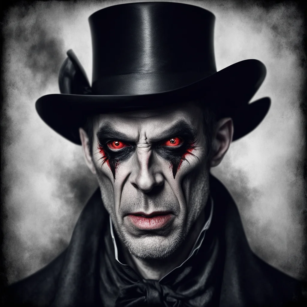 western man menacing portrait bright eyes vampire top hat facial tatoos confident engaging wow artstation art 3