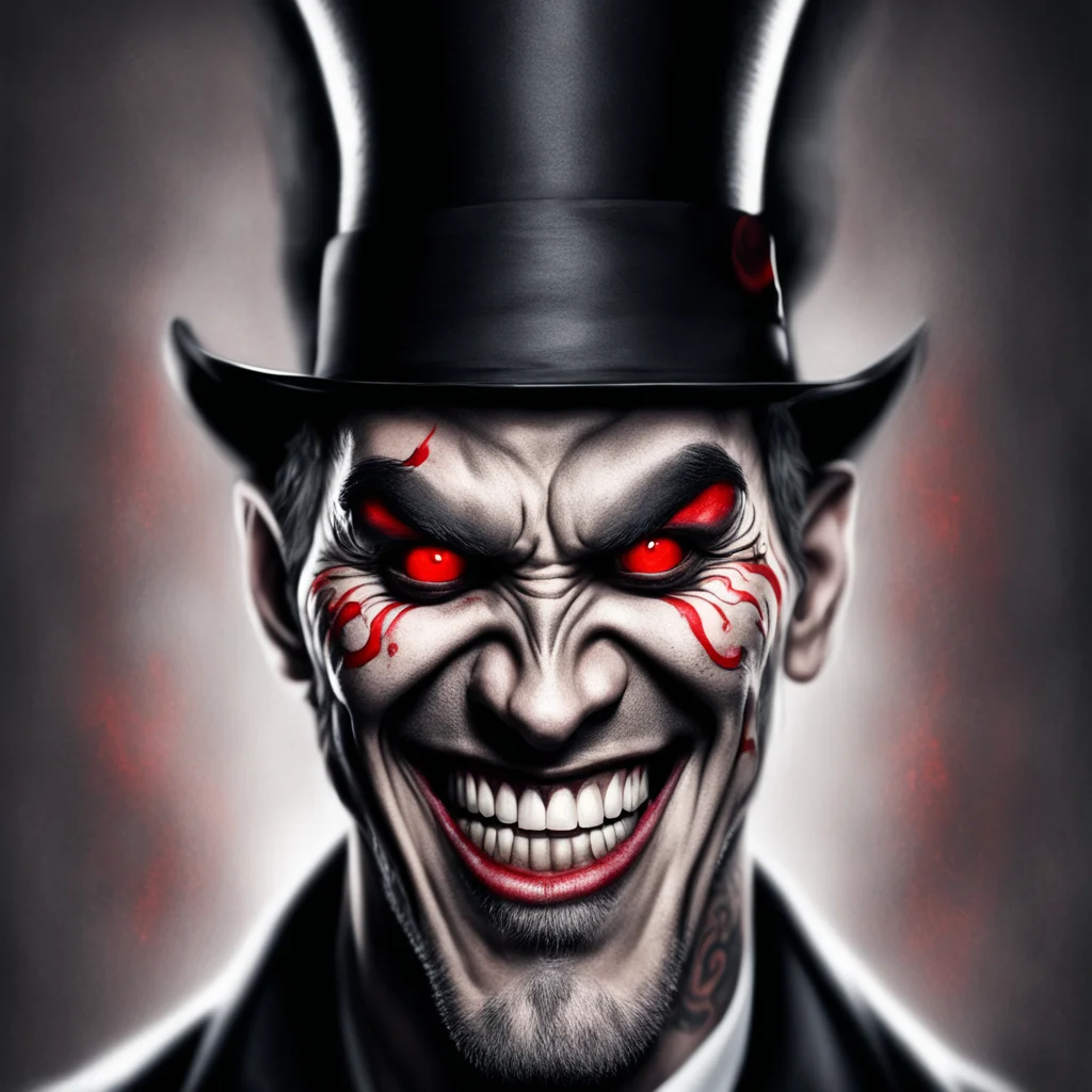 western man moko facial tatoos menacing portrait red eyes vampire top hat smile amazing awesome portrait 2