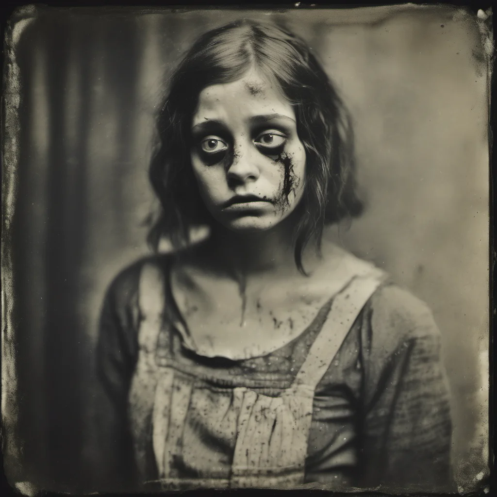 aiwetplate style image of sad and lonely zombie girl%2C realizing she will never feel anything again good looking trending fantastic 1