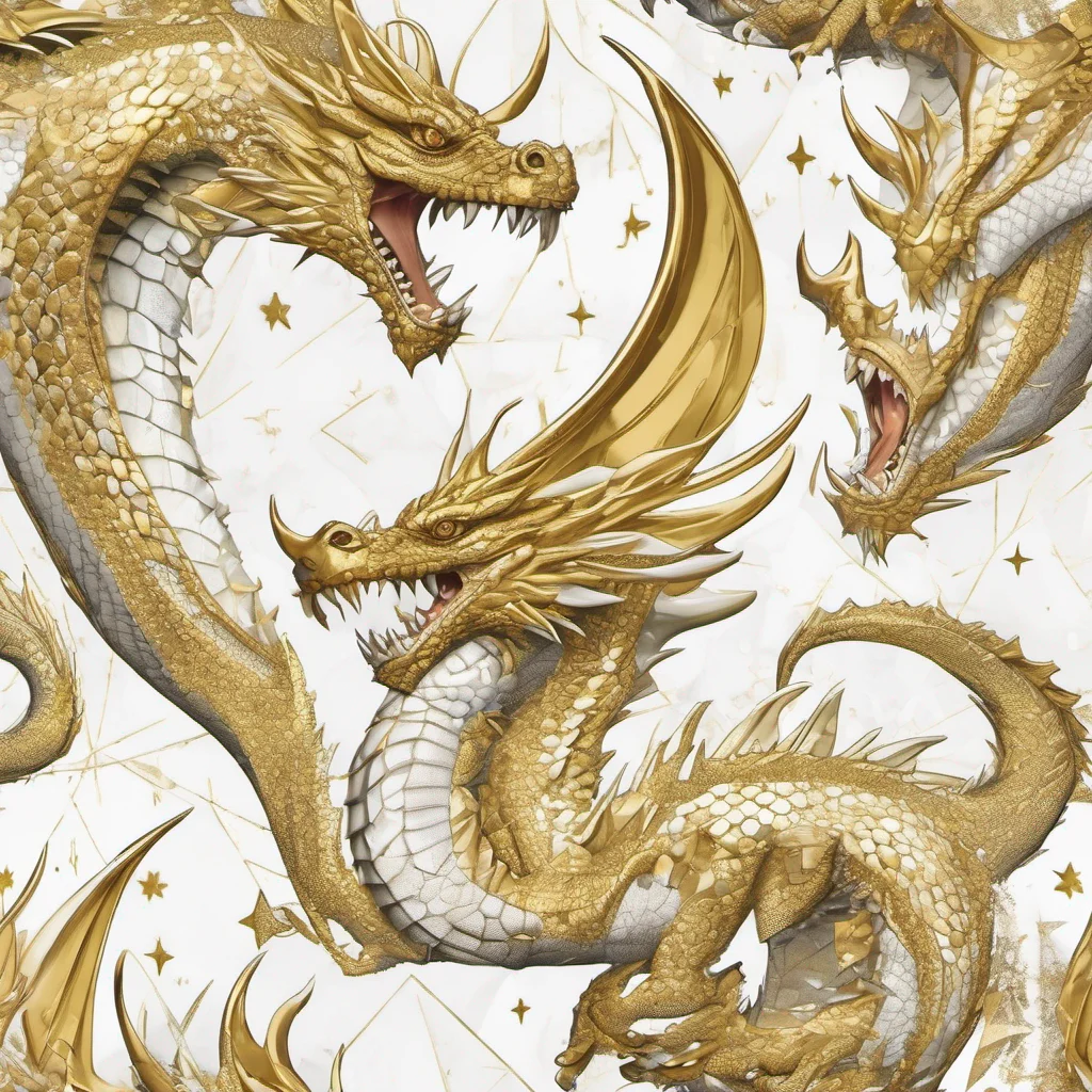 aiwhite and gold dragon stars  amazing awesome portrait 2