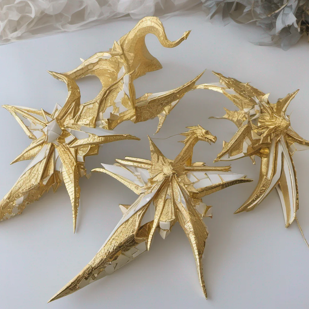 aiwhite and gold dragon stars 