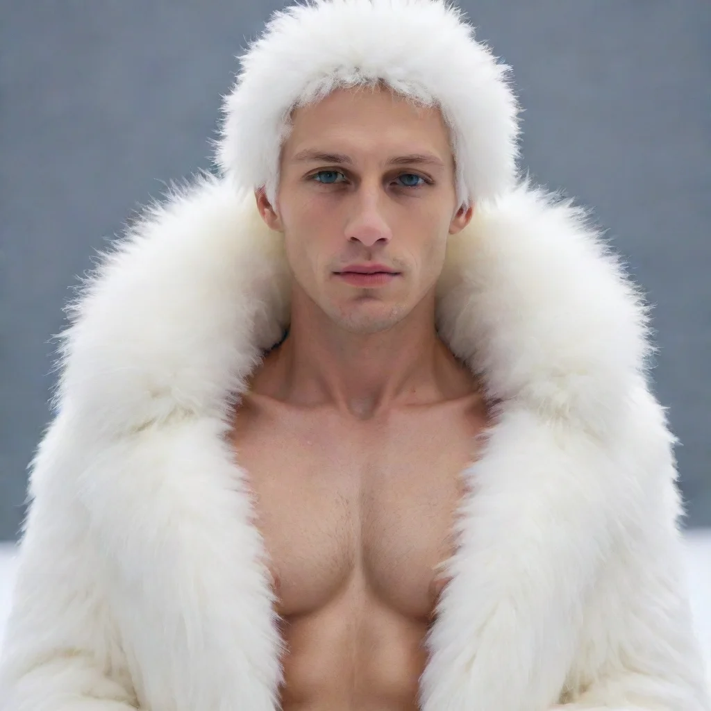aiwhite fur covered human male
