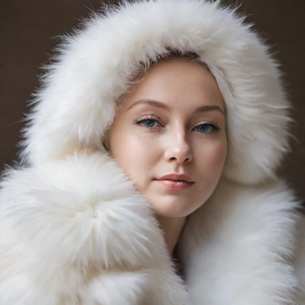 white fur covered person