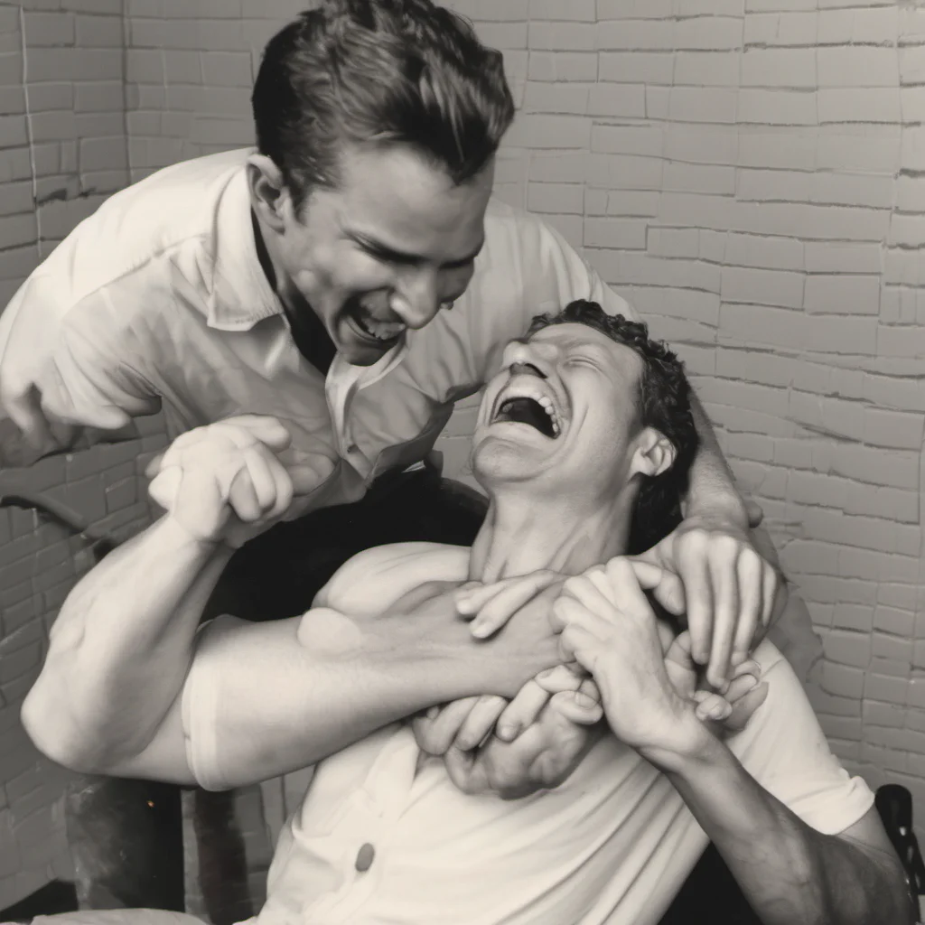 aiwhite male being tickled