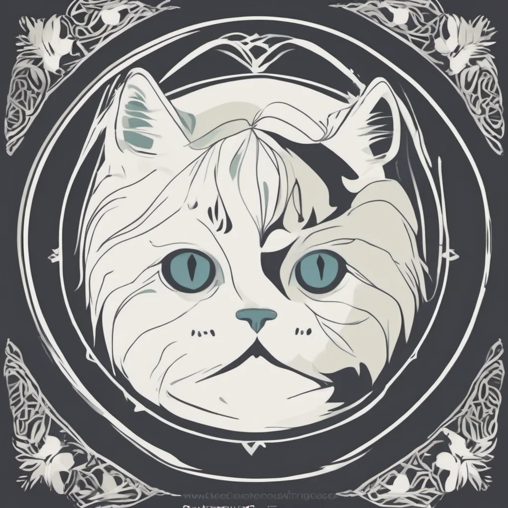 aiwhite persa cat minimalist circular 1 color flat design amazing awesome portrait 2