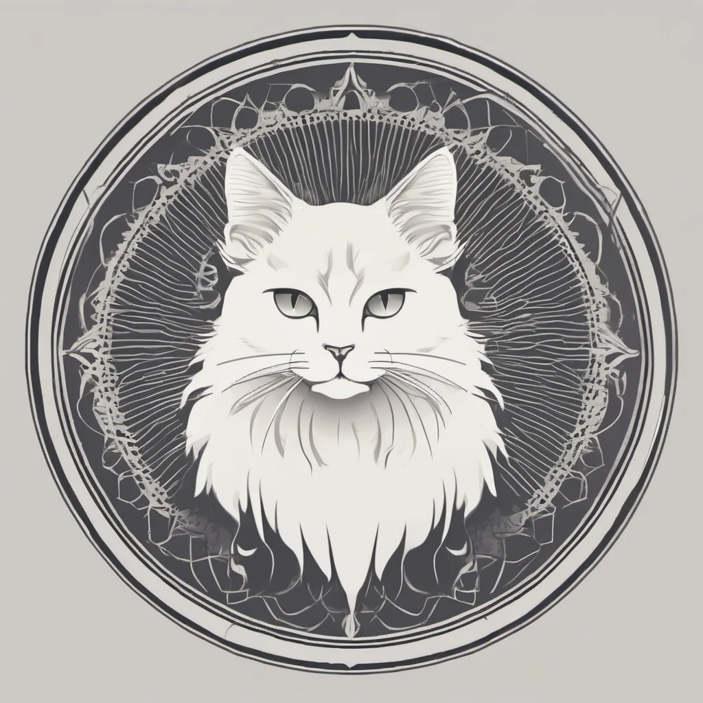aiwhite persa cat minimalist circular 1 color flat design good looking trending fantastic 1