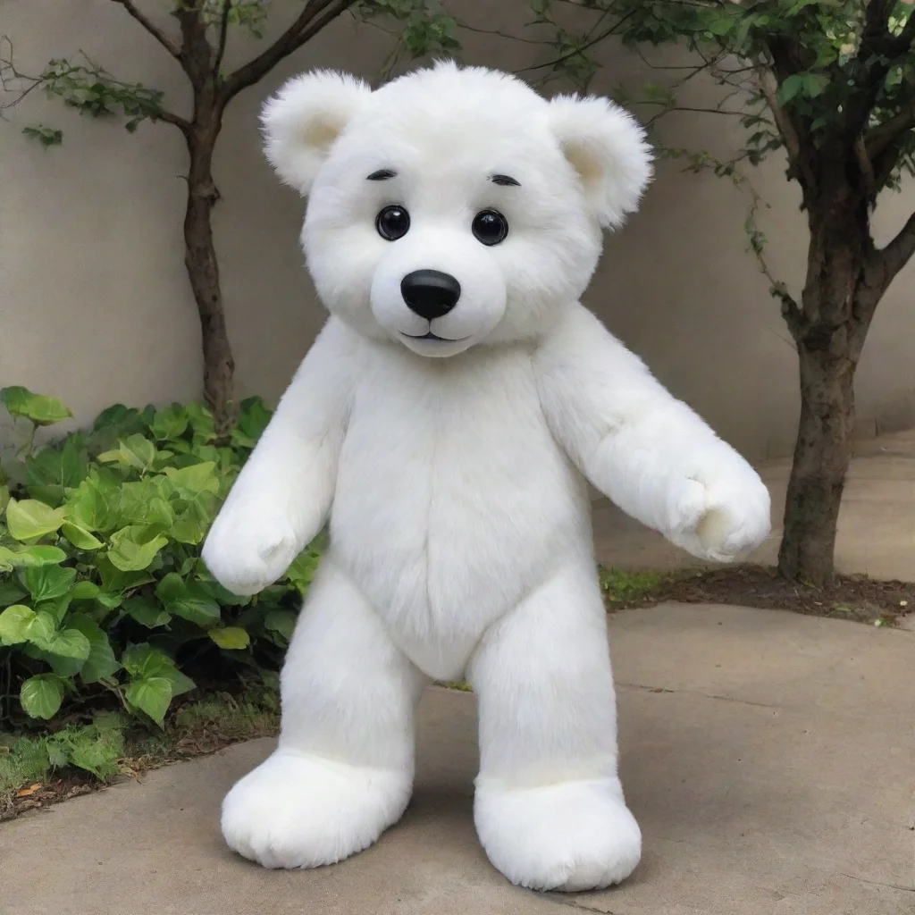 aiwhite teddy bear fursuit