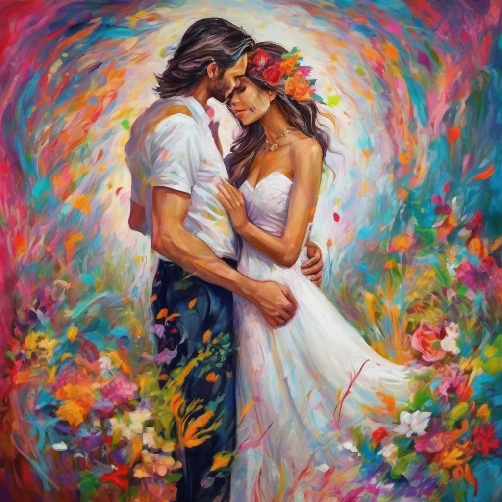 aiwild lovers embrace fantasy trending art love wedding colorful  amazing awesome portrait 2