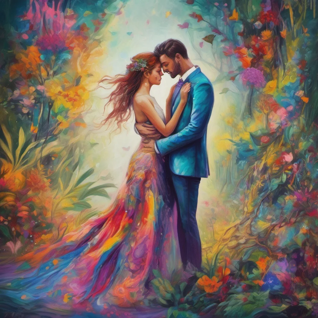 wild lovers embrace fantasy trending art love wedding colorful  confident engaging wow artstation art 3
