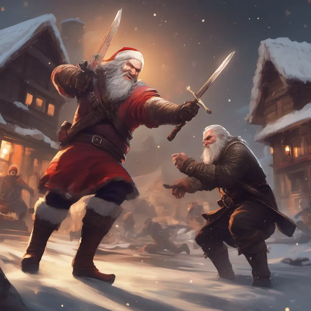 witcher fighting santa clause amazing awesome portrait 2