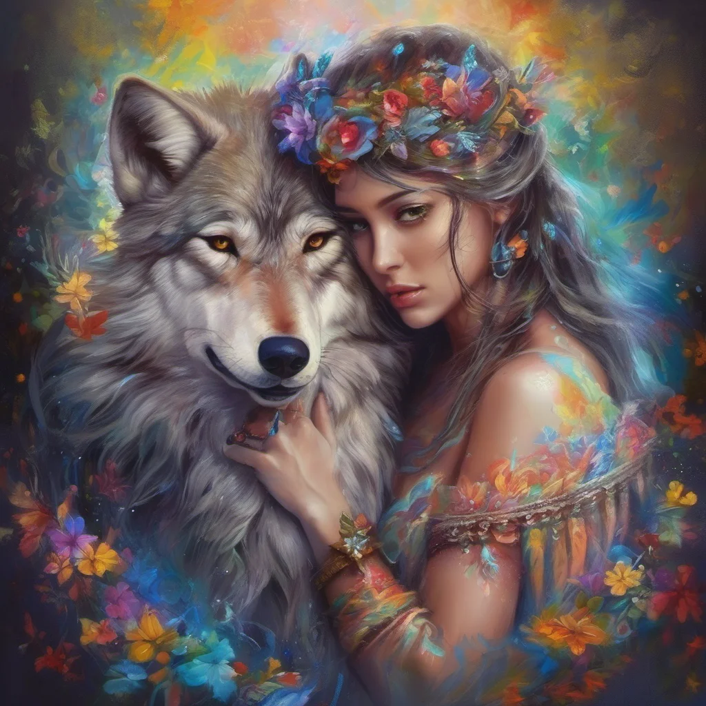 aiwolf%27s embrace fantasy trending art love colorful  good looking trending fantastic 1