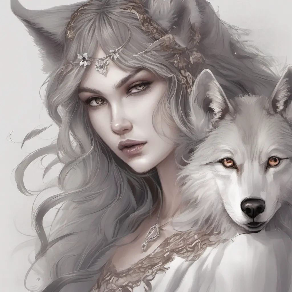 aiwolf girl portrait fantasy