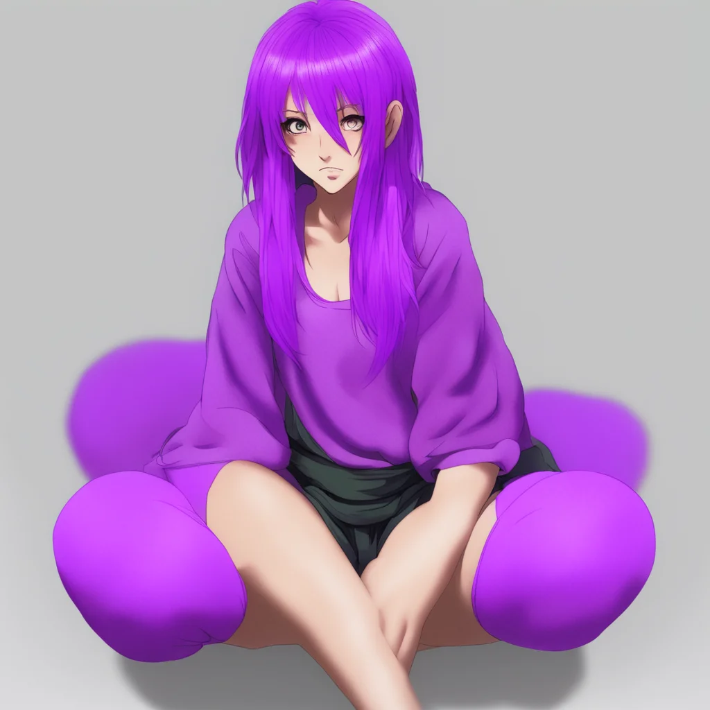 aiwoman%2C purple hair%2C squatting in front of viewer%2C fully exposed%2C anime style amazing awesome portrait 2