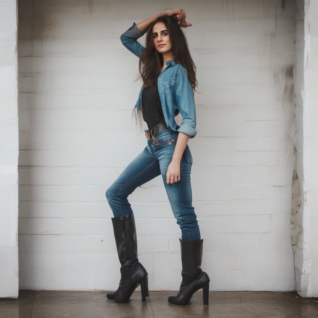 aiwoman in jeans and boots