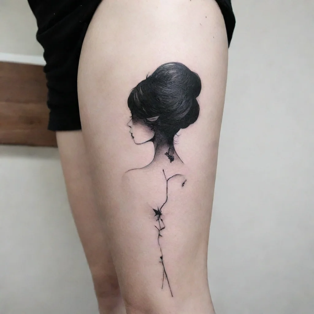 aiwoman minimalistic black and white tattoo