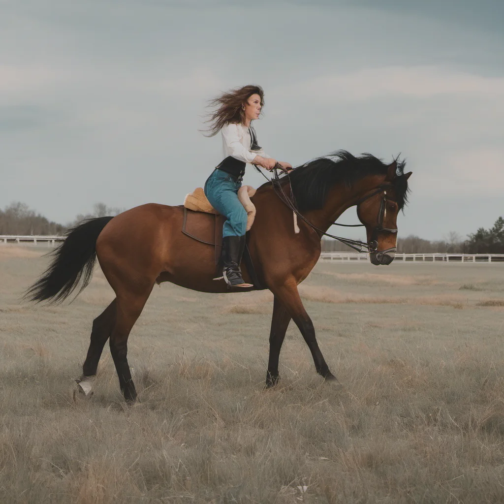 aiwoman riding a horse