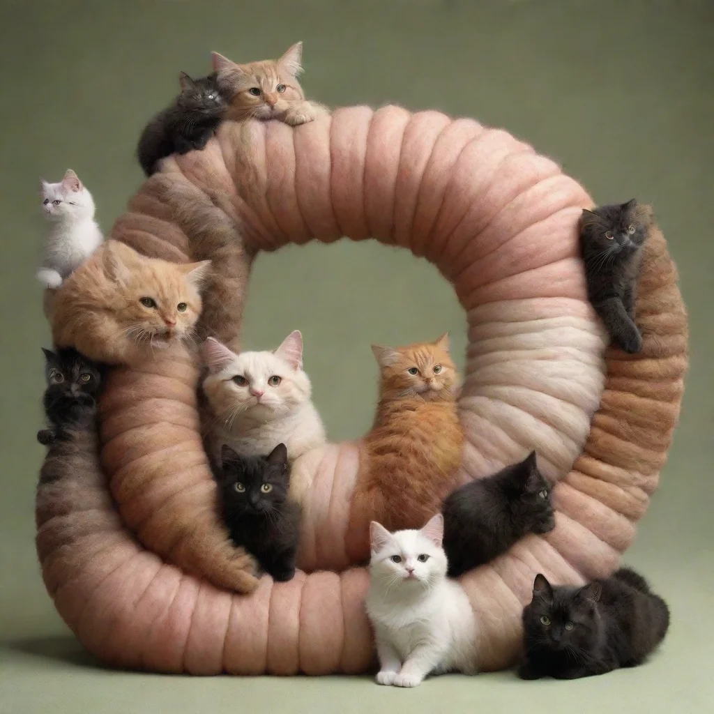 worm made of cats