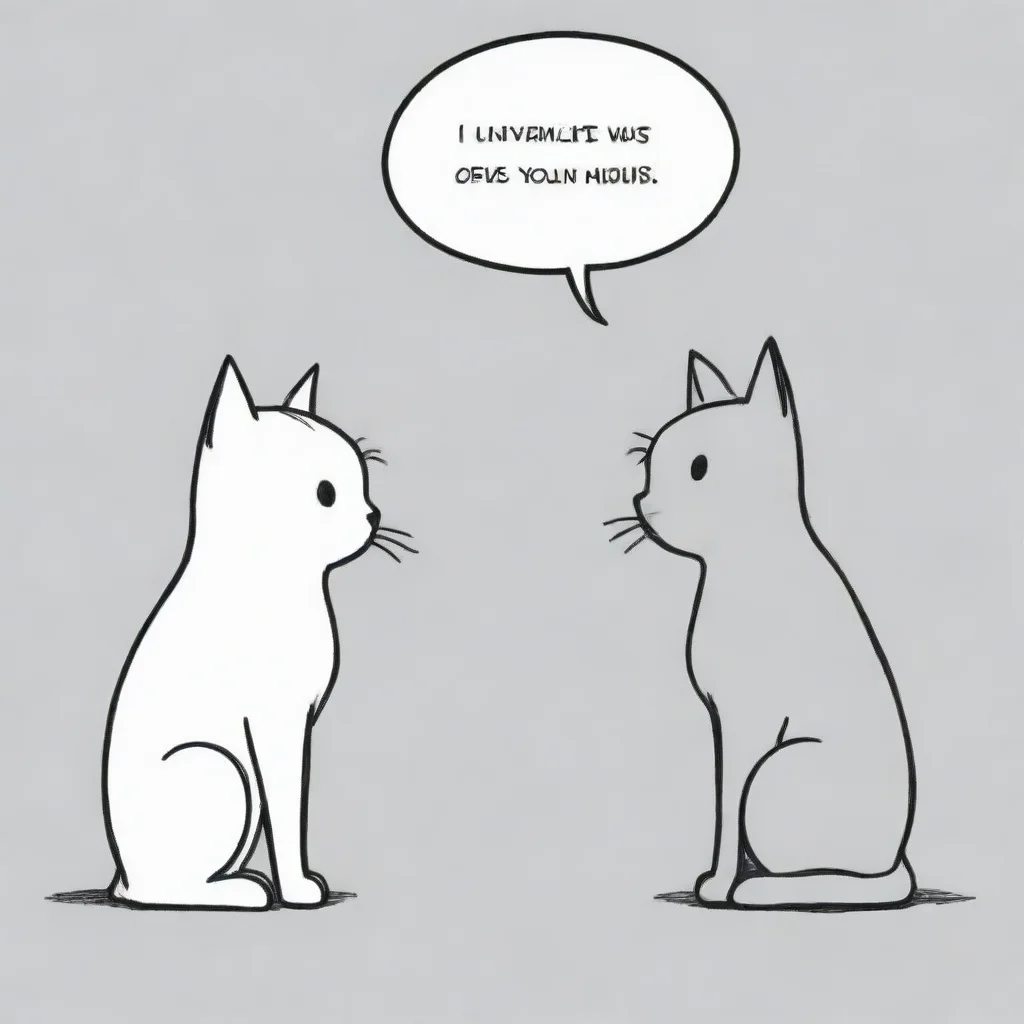 xkcd style illustration of two cats talking to each other.