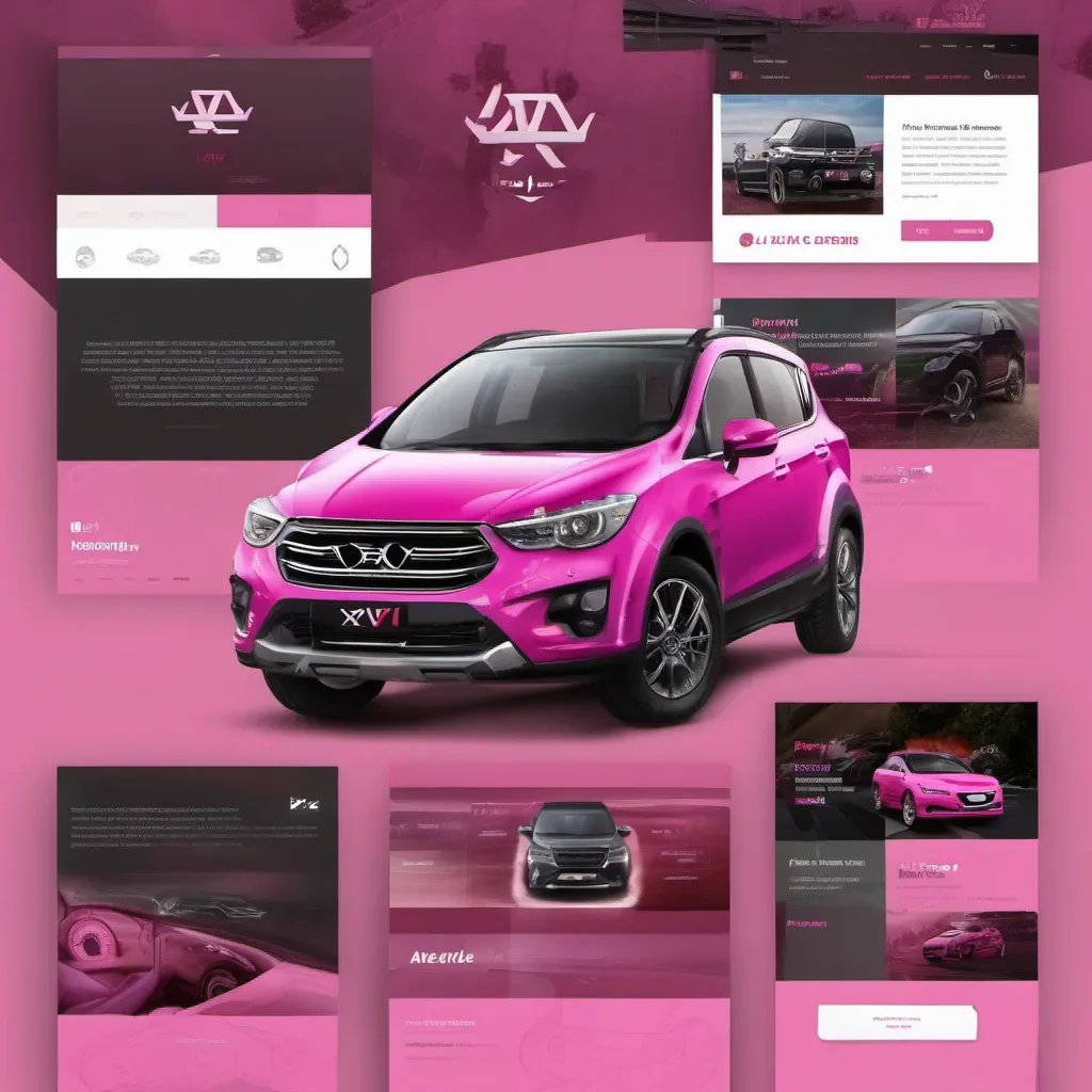 xv cars ai ai automotive xv webdt pink logo theme realistic