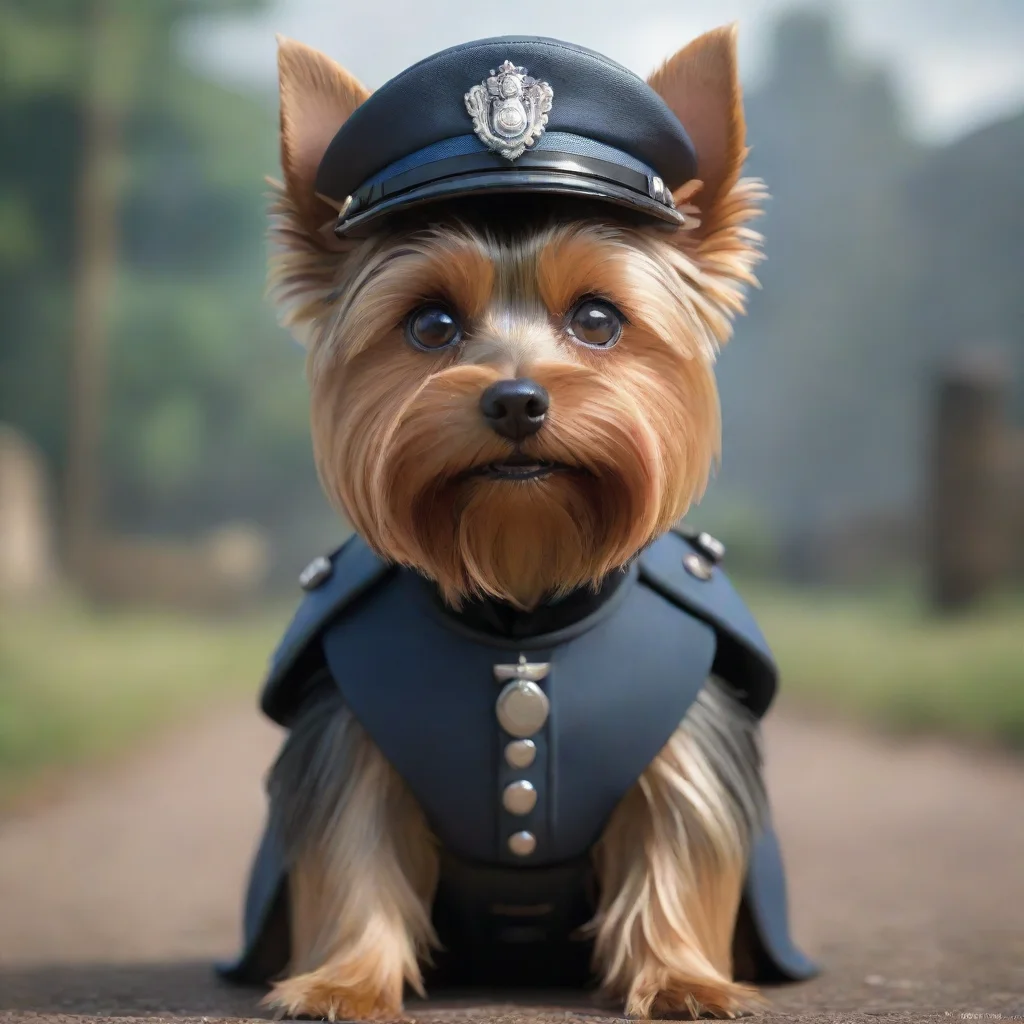 aiyorkshire terrier trooper staring directly into the camera in focus concept art ultra detailed trending on artstation 35mm