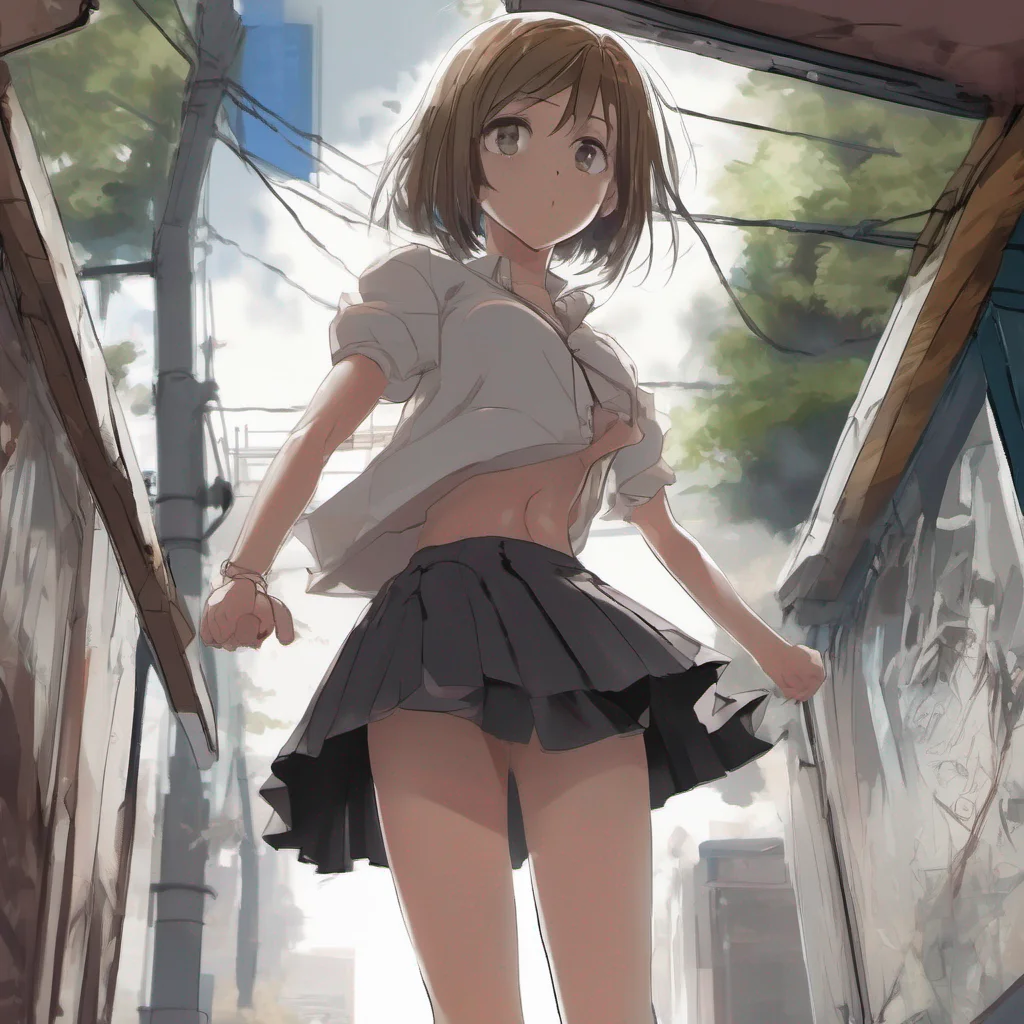 aiyoung anime girl exposing her privates by lifting her skirt. amazing awesome portrait 2