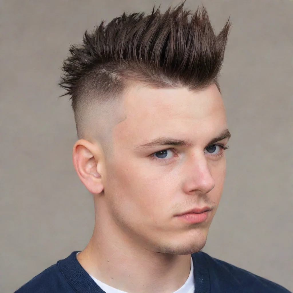 young male short mohawk hair