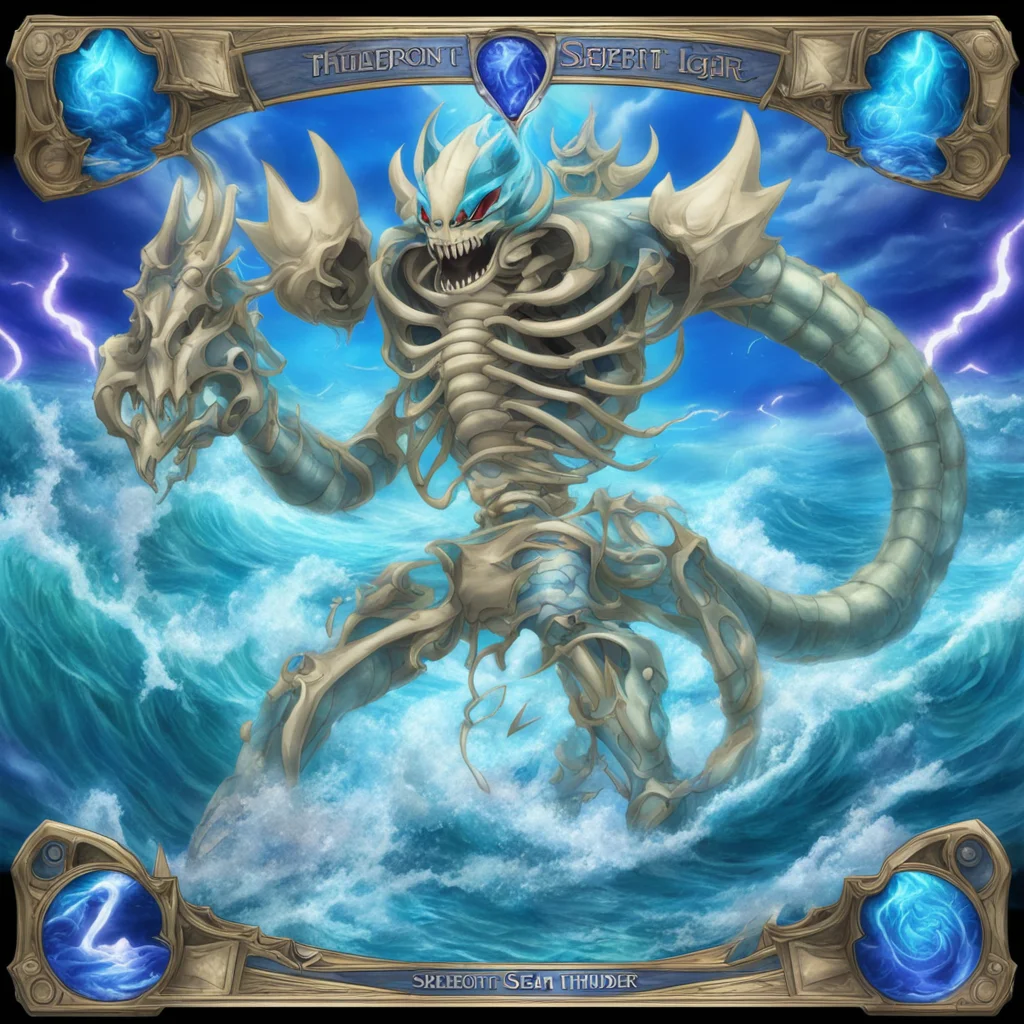 aiyugioh skeleton sea serpent thunder light attribute sea floor confident engaging wow artstation art 3