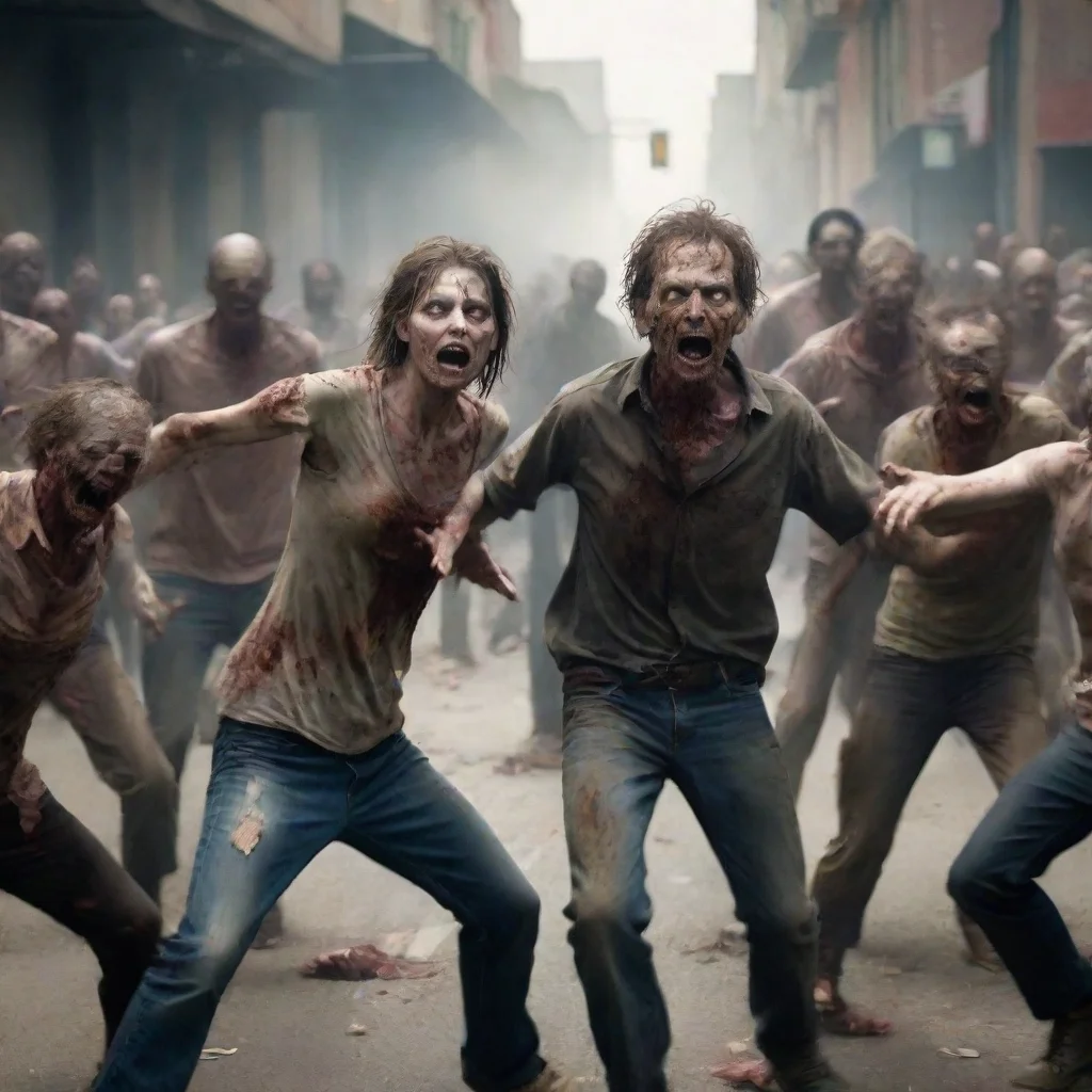 zombies attacking and going crazy